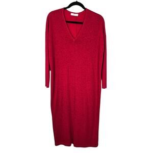 Bryn Walker Taylor Red Maxi Dress XXS Lagenlook Minimalist Lagom Boho Chic Party
